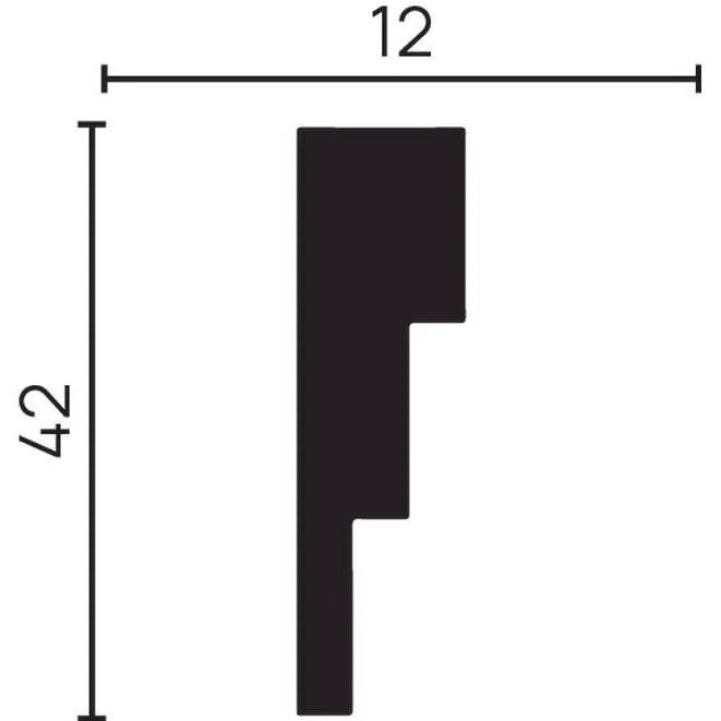 Молдинг Decor-Dizayn (Декор-Дизайн) 2000х42х12 мм, Коллекция Грани, Белый, Полистирол, DD624