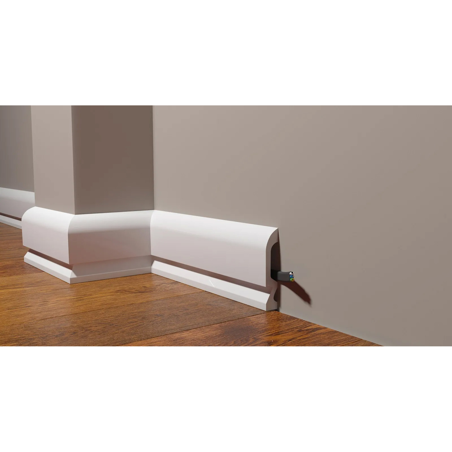 Плинтус Decor-Dizayn (Декор-Дизайн) 2000х100х18.1 мм, Белый, Полистирол, DD700