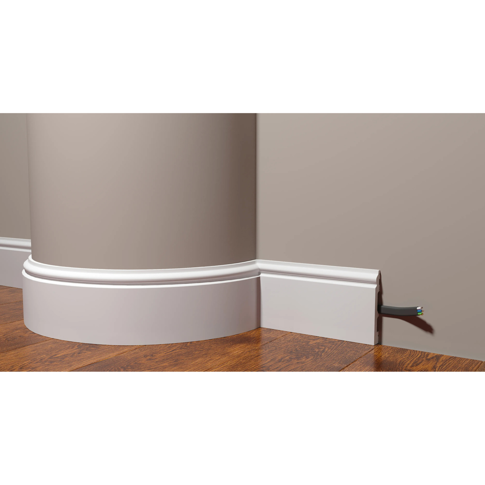 Плинтус гибкий Decor-Dizayn (Декор-Дизайн) 2000х100х16 мм, Коллекция DD, Белый, Полиуретан, DD701F