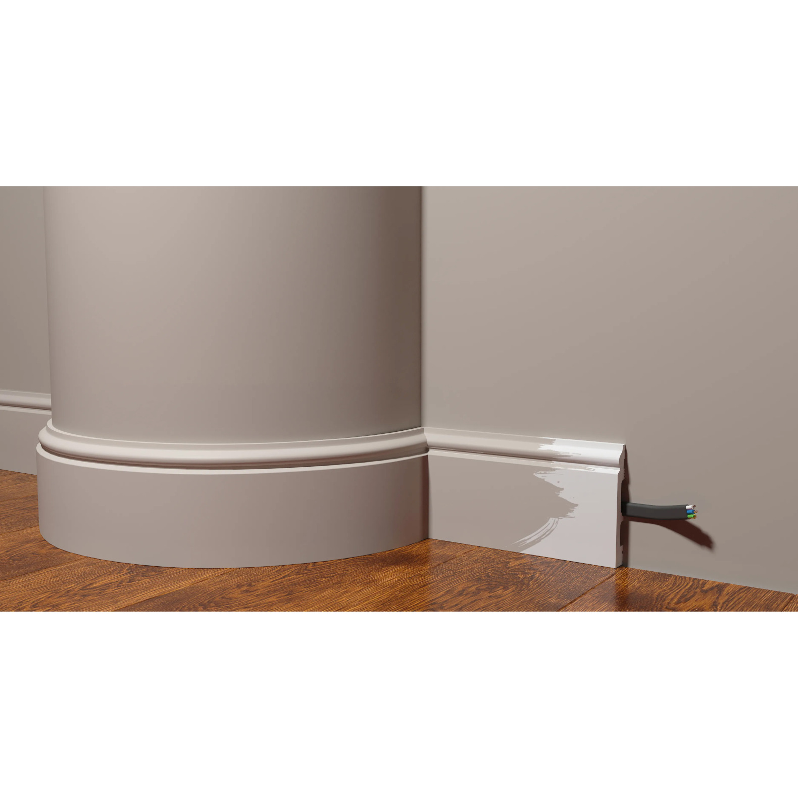 Плинтус гибкий Decor-Dizayn (Декор-Дизайн) 2000х100х16 мм, Коллекция DD, Белый, Полиуретан, DD701F