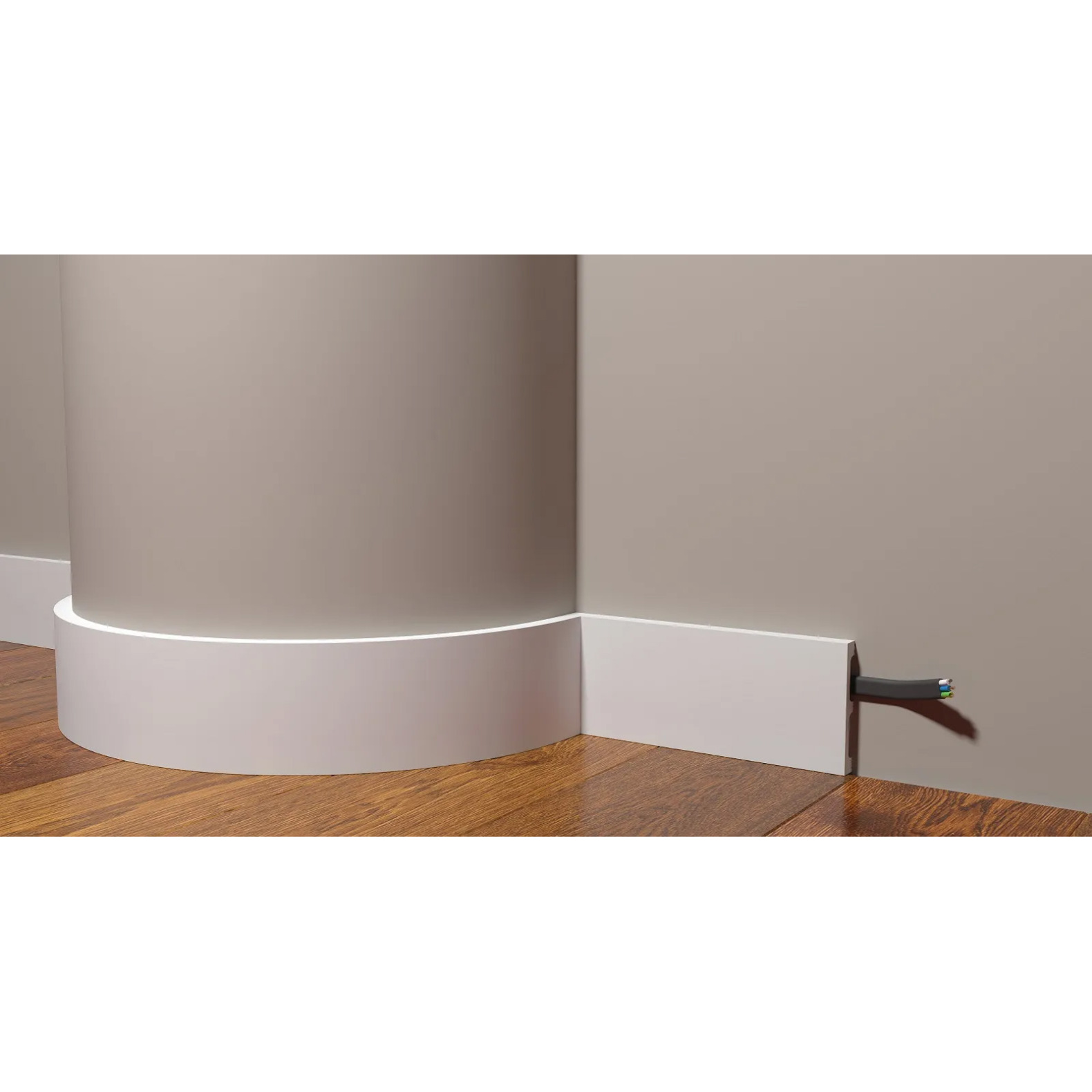 Плинтус гибкий Decor-Dizayn (Декор-Дизайн) 2000х80х13 мм, Коллекция Грани, Белый, Полиуретан, DD708F