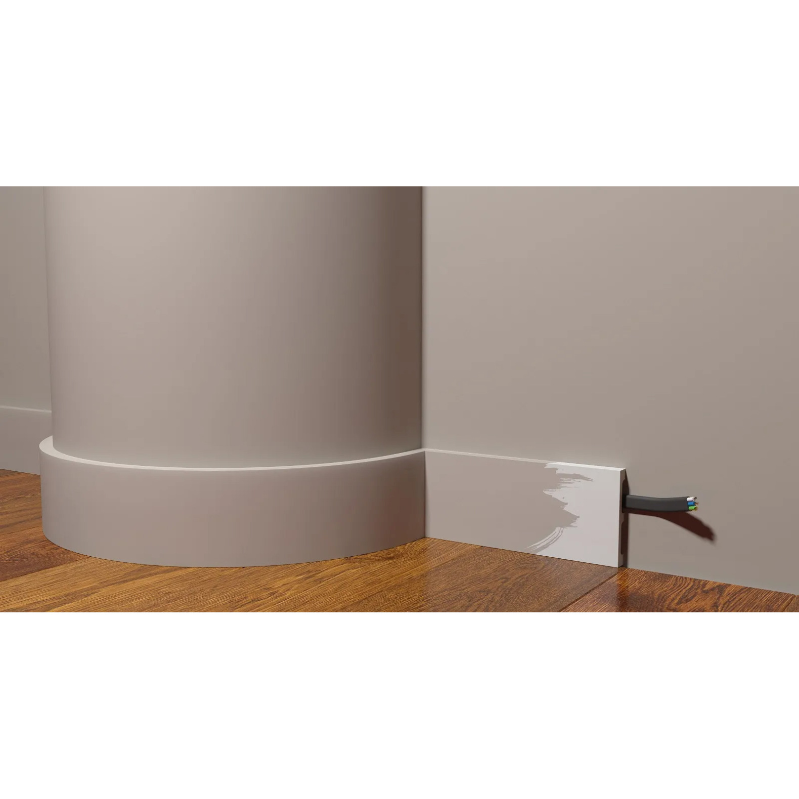 Плинтус гибкий Decor-Dizayn (Декор-Дизайн) 2000х80х13 мм, Коллекция Грани, Белый, Полиуретан, DD708F