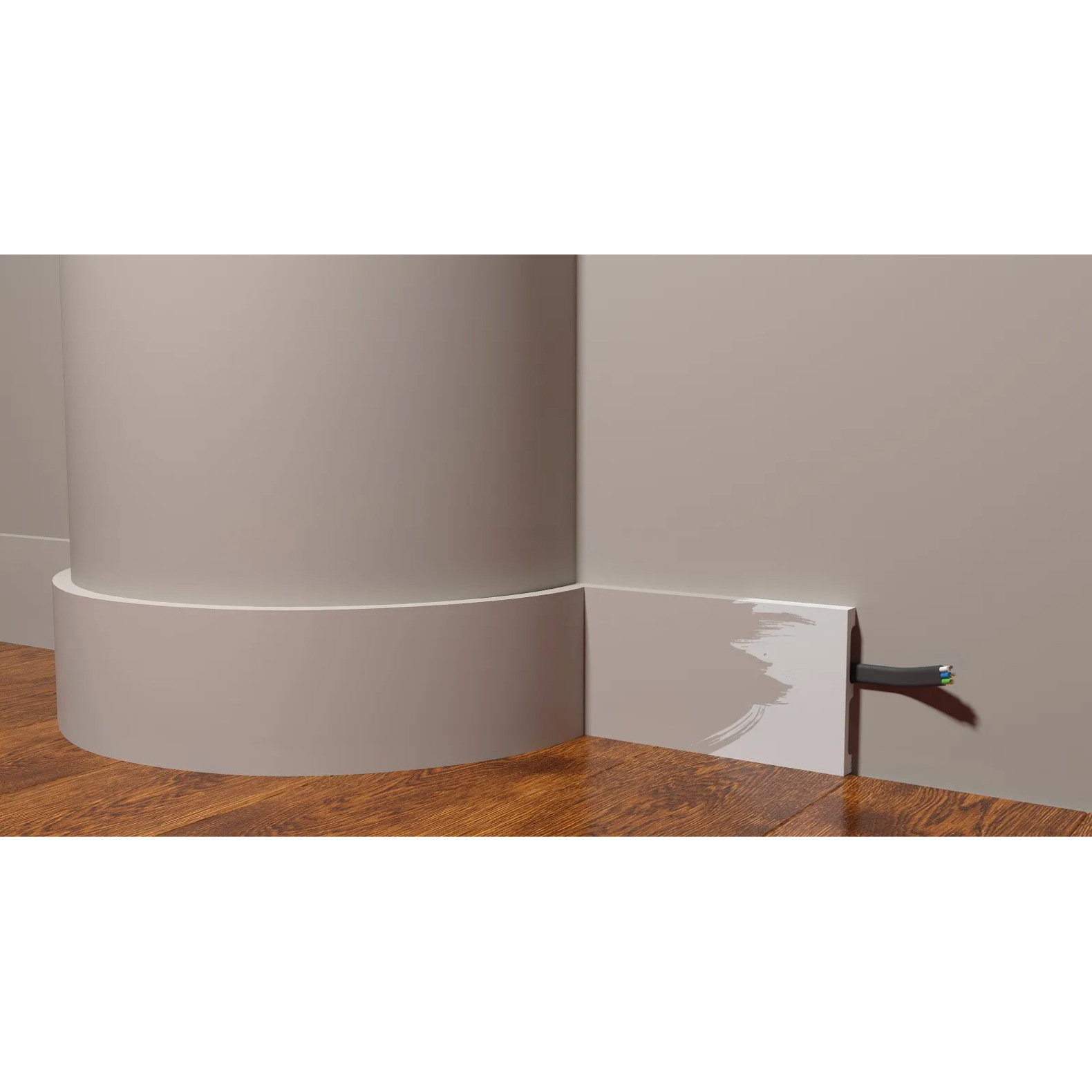 Плинтус гибкий Decor-Dizayn (Декор-Дизайн) 2000х100х13 мм, Коллекция Грани, Белый, Полиуретан, DD709F