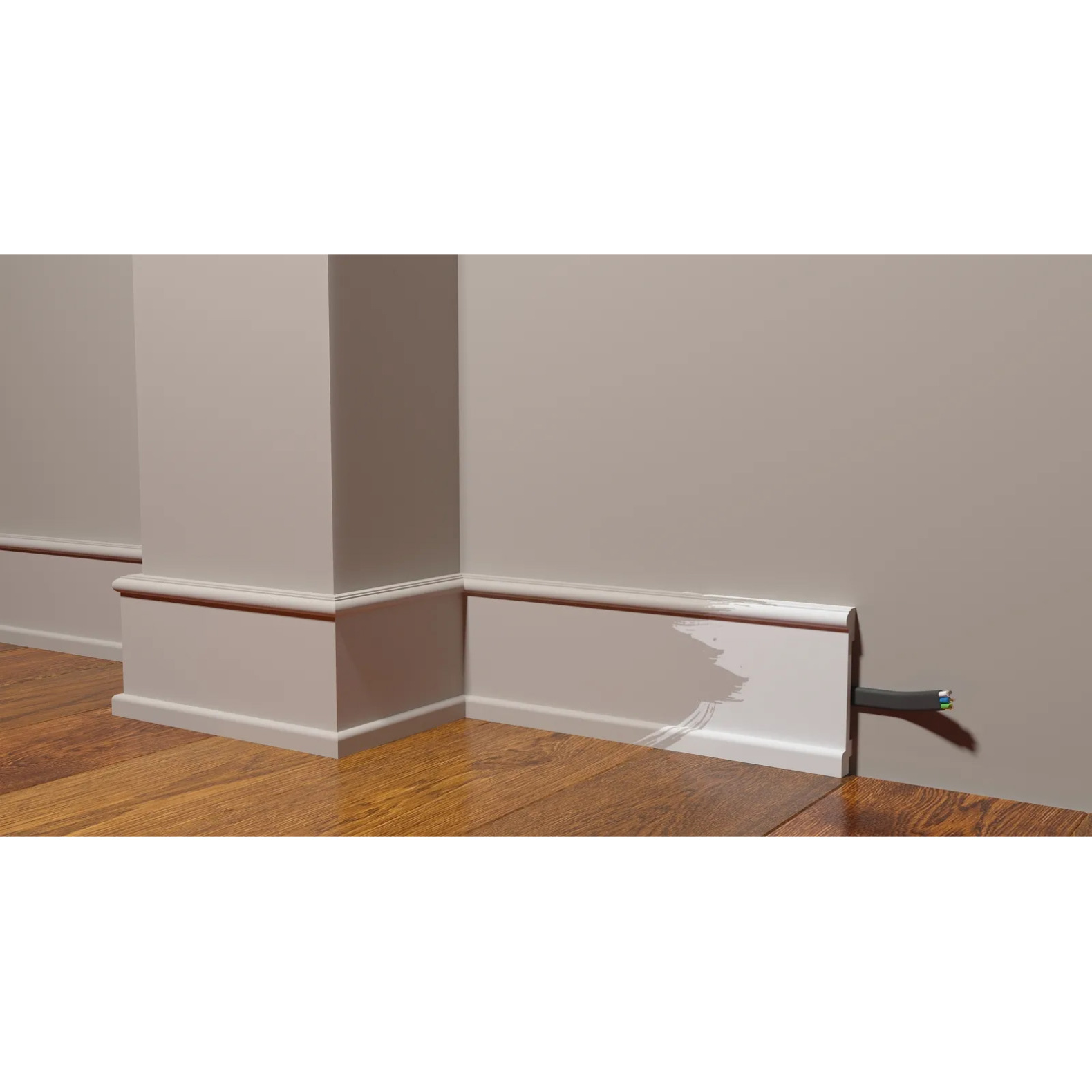 Плинтус Decor-Dizayn (Декор-Дизайн) 2000х100х17 мм, Коллекция Estet (Эстет), Белый, Полистирол, DD712