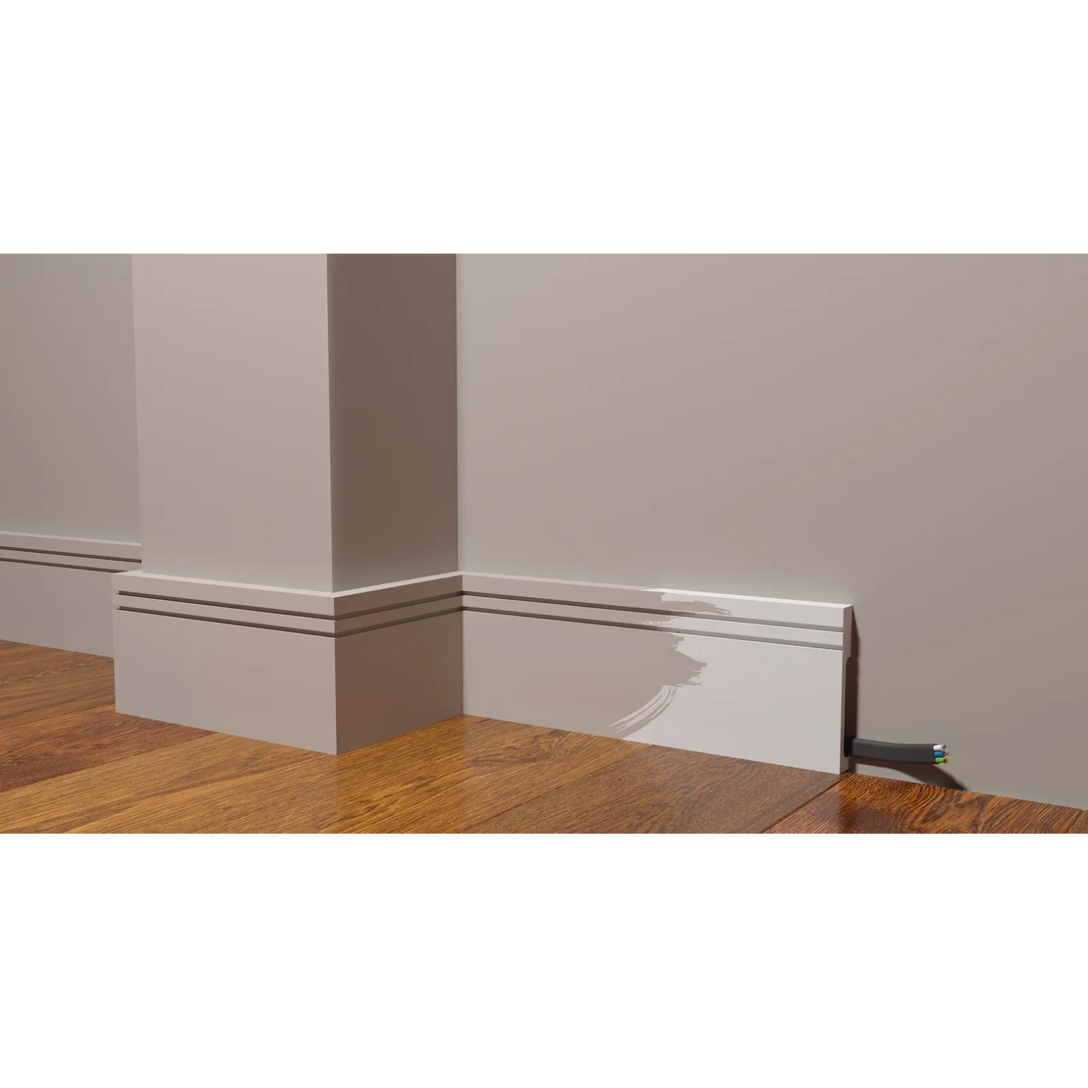 Плинтус Decor-Dizayn (Декор-Дизайн) 2000х100х15 мм, Коллекция Modern (Модерн), Белый, Полистирол, DD719