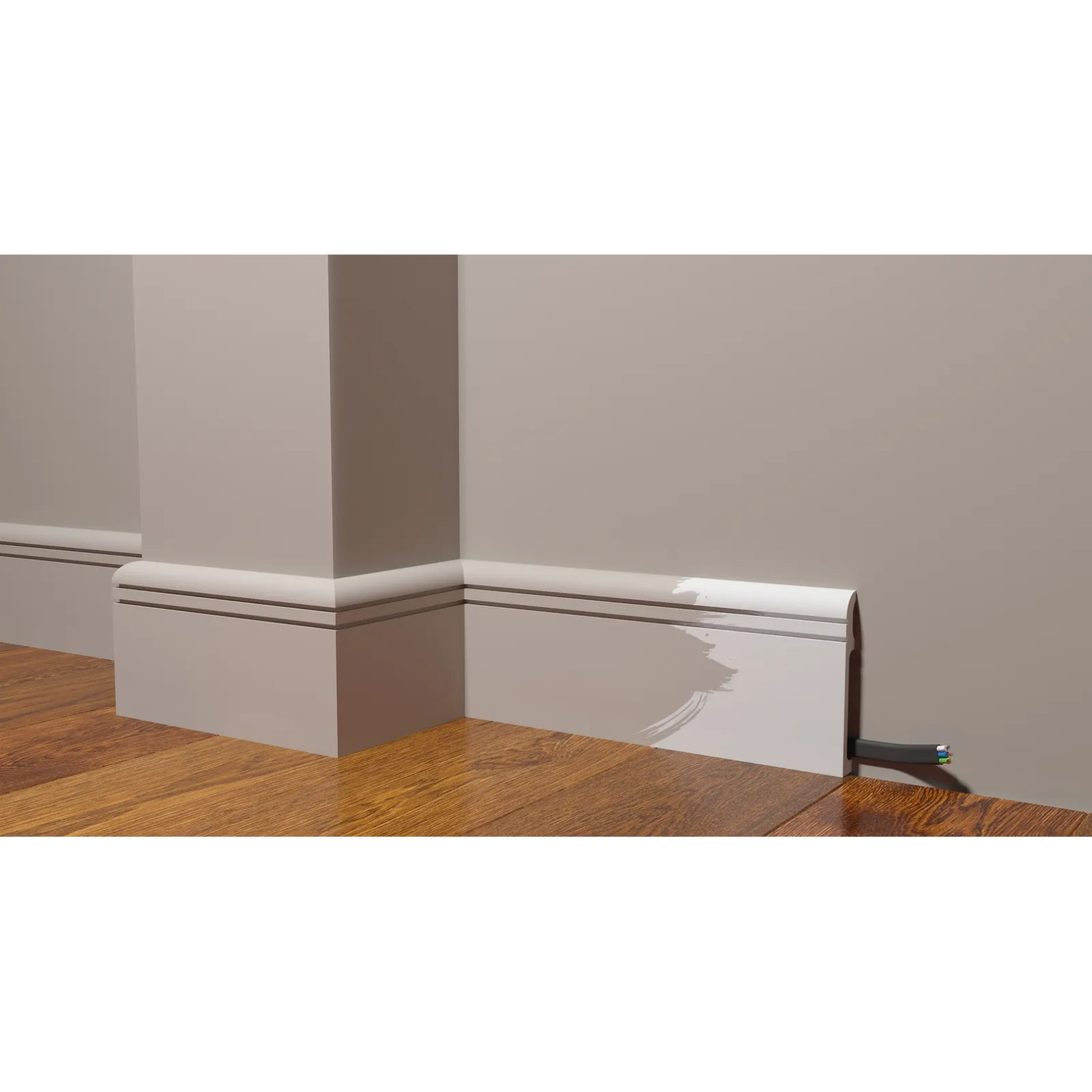 Плинтус Decor-Dizayn (Декор-Дизайн) 2000х110х15 мм, Коллекция Modern (Модерн), Белый, Полистирол, DD721