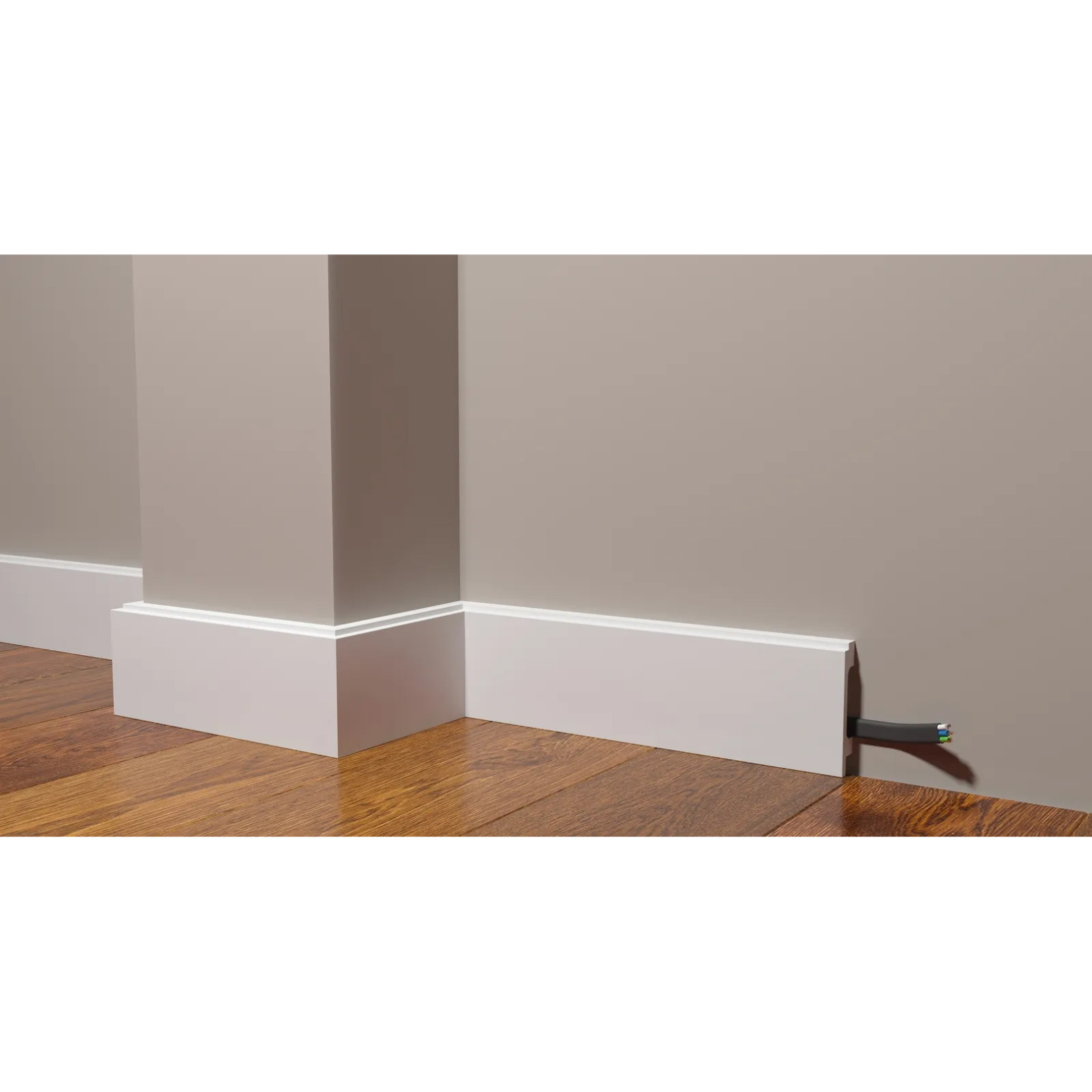 Плинтус Decor-Dizayn (Декор-Дизайн) 2000х80х16 мм, Коллекция Modern (Модерн), Белый, Полистирол, DD723