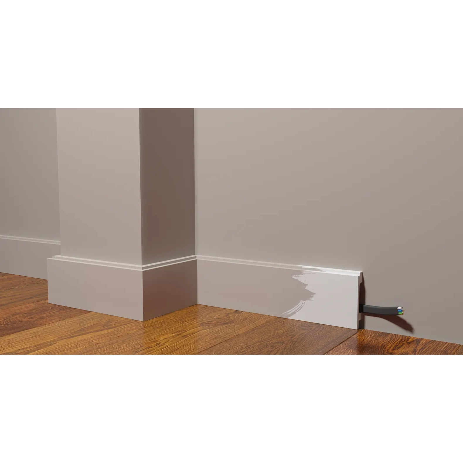 Плинтус Decor-Dizayn (Декор-Дизайн) 2000х80х16 мм, Коллекция Modern (Модерн), Белый, Полистирол, DD723