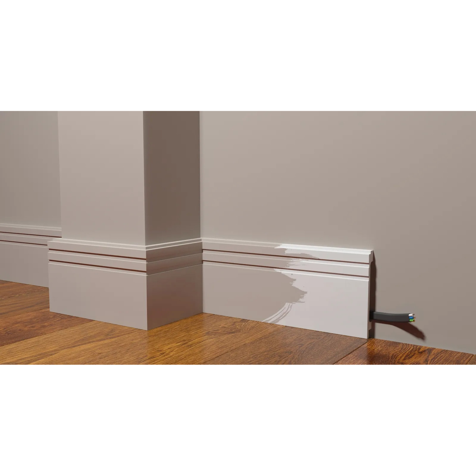 Плинтус Decor-Dizayn (Декор-Дизайн) 2000х120х16 мм, Коллекция Modern (Модерн), Белый, Полистирол, DD724