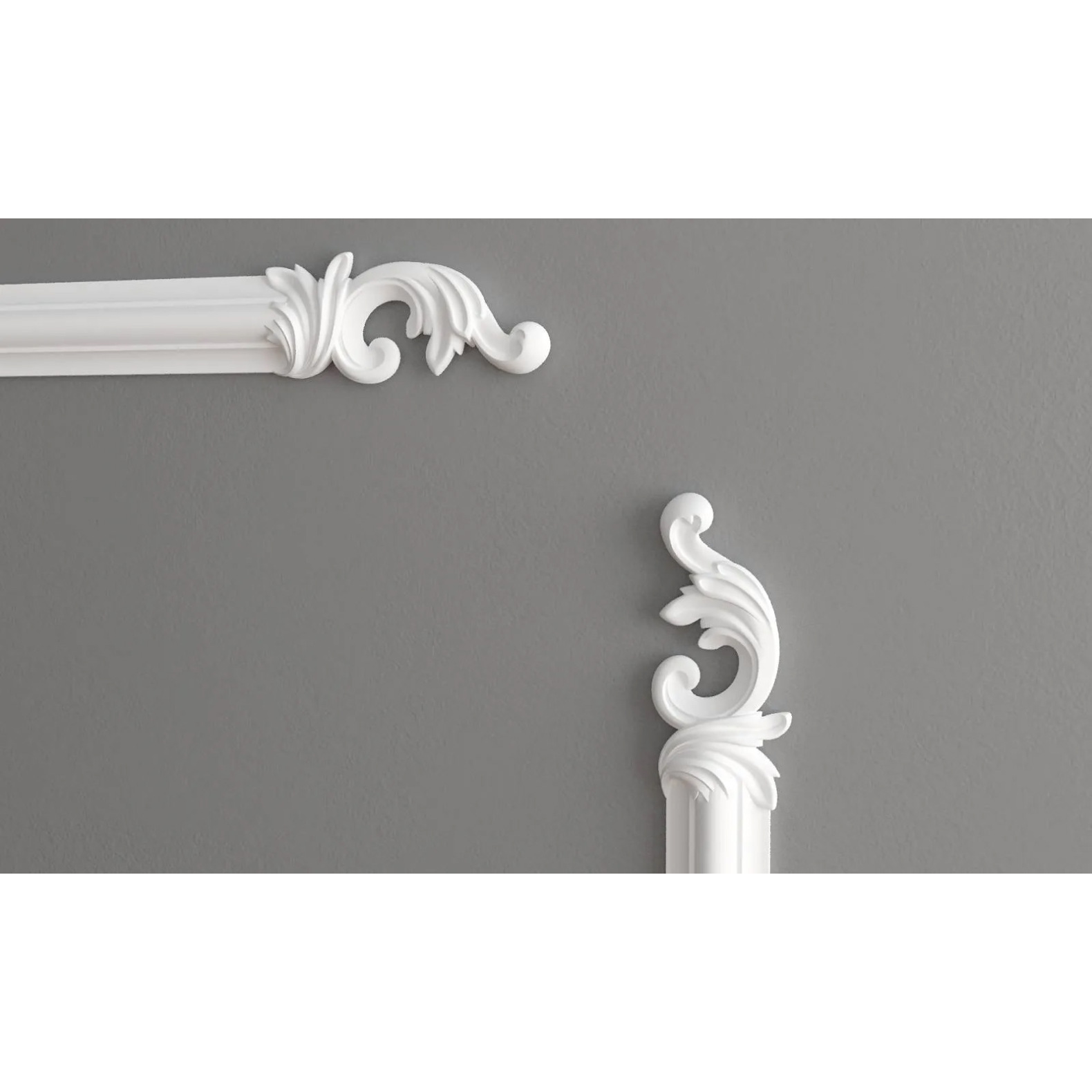 Элемент декоративный Decor-Dizayn (Декор-Дизайн) 165х71х26 мм, Белый, Полиуретан, 2 шт в упаковке, H1-DD002 LR