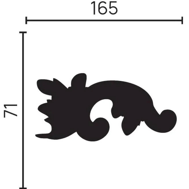 Элемент декоративный Decor-Dizayn (Декор-Дизайн) 165х71х26 мм, Белый, Полиуретан, 2 шт в упаковке, H1-DD002 LR