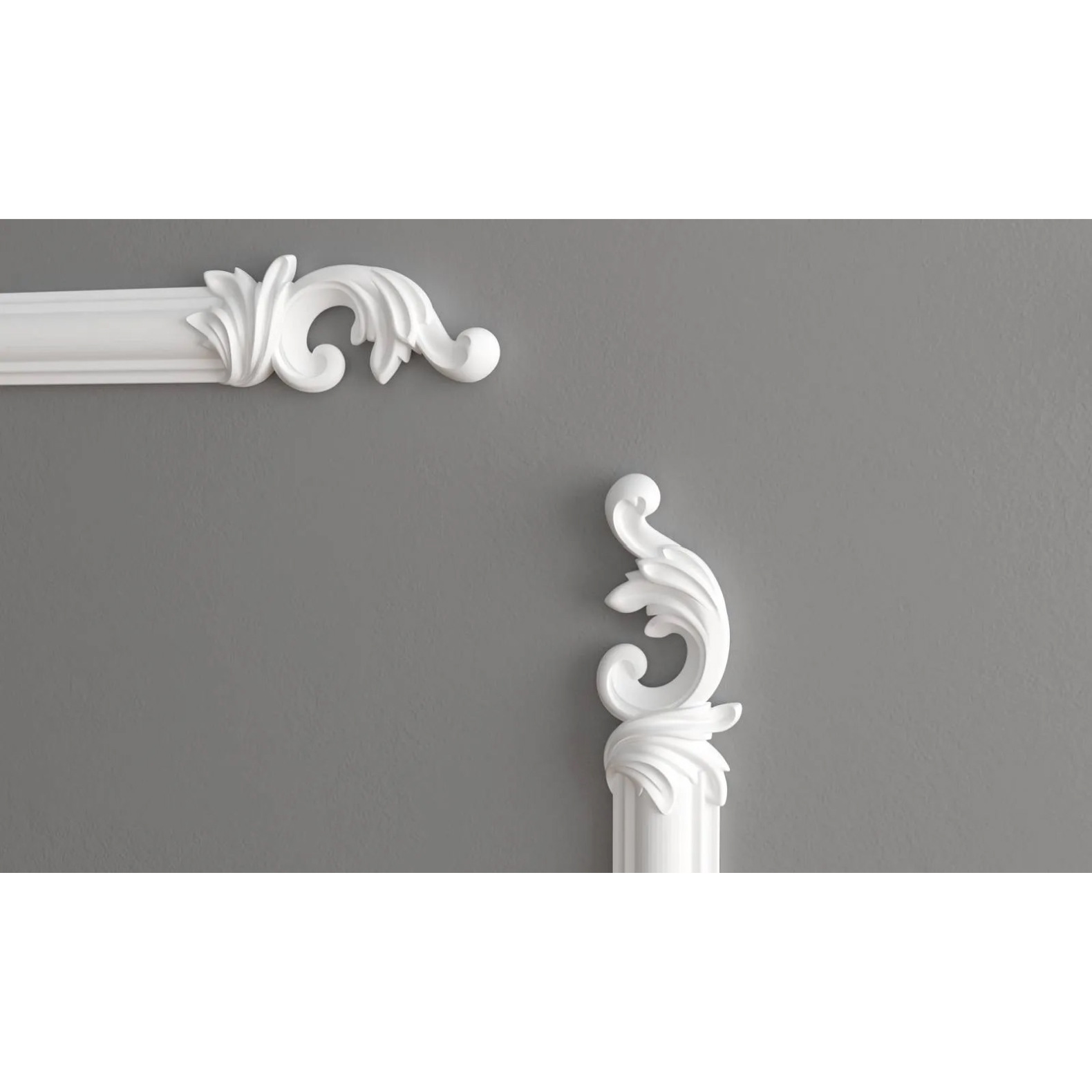 Элемент декоративный Decor-Dizayn (Декор-Дизайн) 102х46х16 мм, Белый, Полиуретан, 2 шт в упаковке, H1-DD35 LR