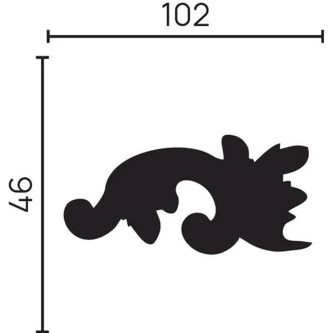 Элемент декоративный Decor-Dizayn (Декор-Дизайн) 102х46х16 мм, Белый, Полиуретан, 2 шт в упаковке, H1-DD35 LR