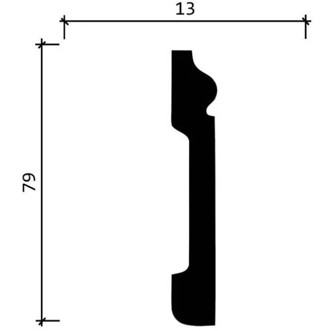 Плинтус напольный Decor-Dizayn (Декор-Дизайн) DD 2000х79х13 мм,, 005-79