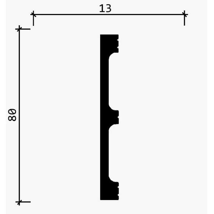 Плинтус напольный Decor-Dizayn (Декор-Дизайн) Плинтусы 708 2400х80х13 мм,, 708-90SH