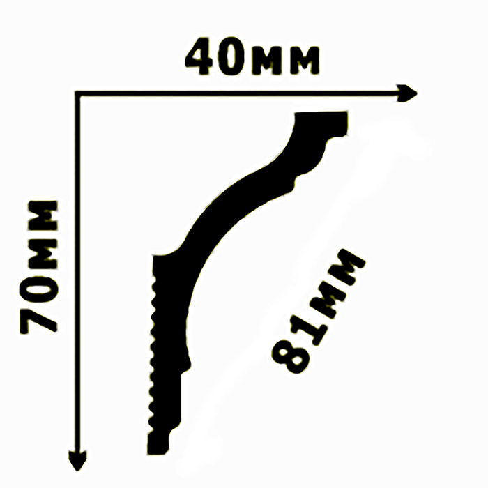 Плинтус Glanzepol (Гланзепол) 2000х40х70 мм (GPX-08)