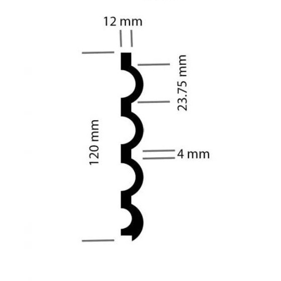 Декоративная панель HiWood (ХайВуд) 2700х120х12 мм BR432 (LV140)