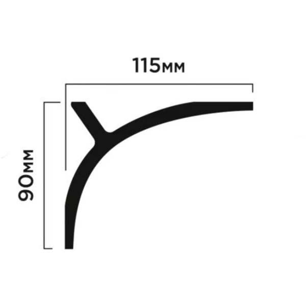Карниз HiWood (ХайВуд) 2000х115х90 мм NP Белый (A146)