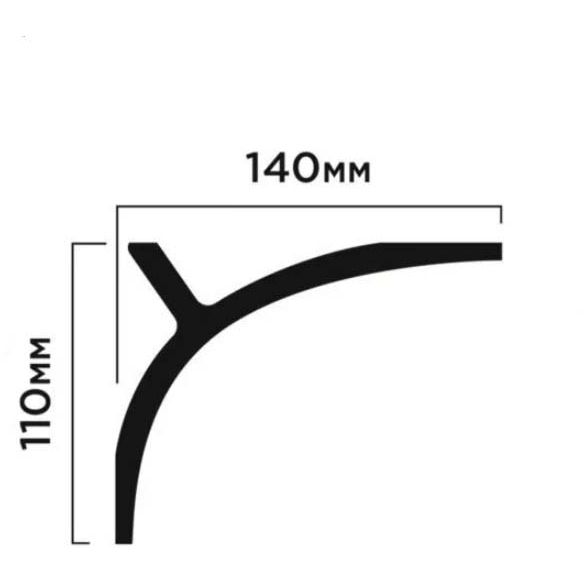 Карниз HiWood (ХайВуд) 2000х140х110 мм NP Белый (A178)
