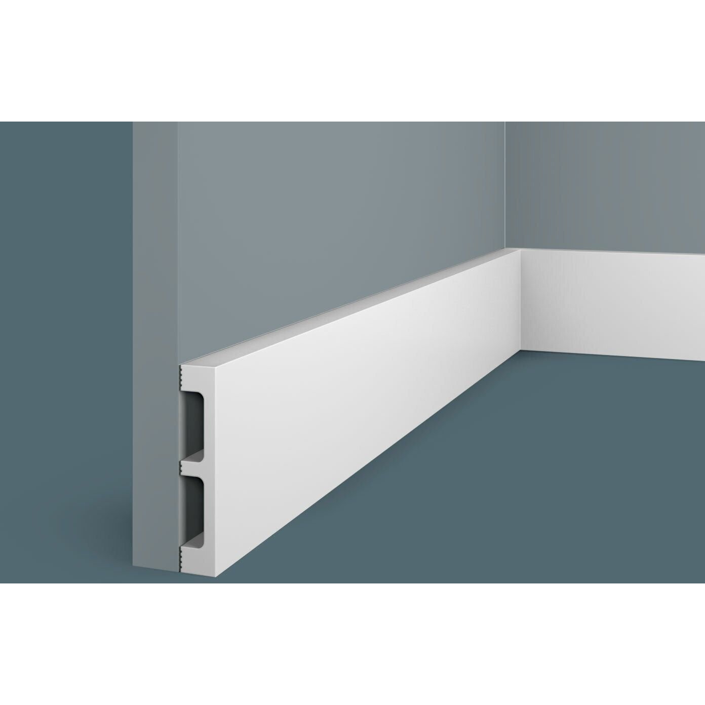 Плинтус потолочный Cosca Decor (Коска) PX048, 80х15, 2000 мм, Белый Экополимер