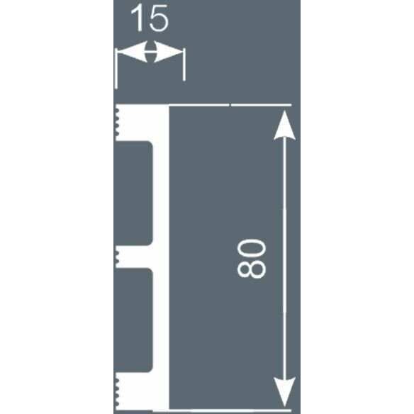 Плинтус потолочный Cosca Decor (Коска) PX048, 80х15, 2000 мм, Белый Экополимер