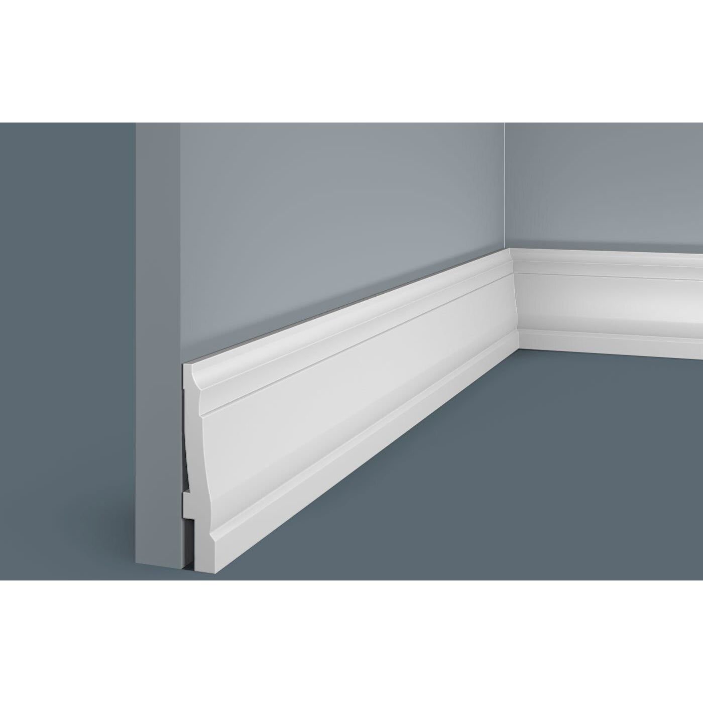 Плинтус потолочный Cosca Decor (Коска) PX024, 80х14, 2000 мм, Белый Экополимер