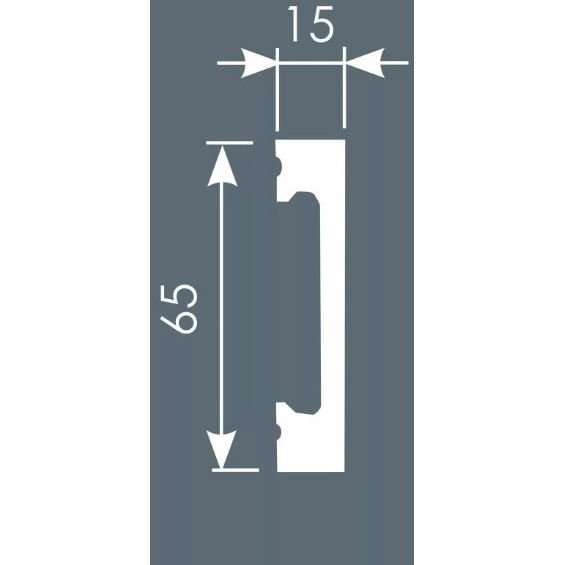 Плинтус потолочный Cosca Decor (Коска) PX050, 65х15, 2000 мм, Белый Экополимер