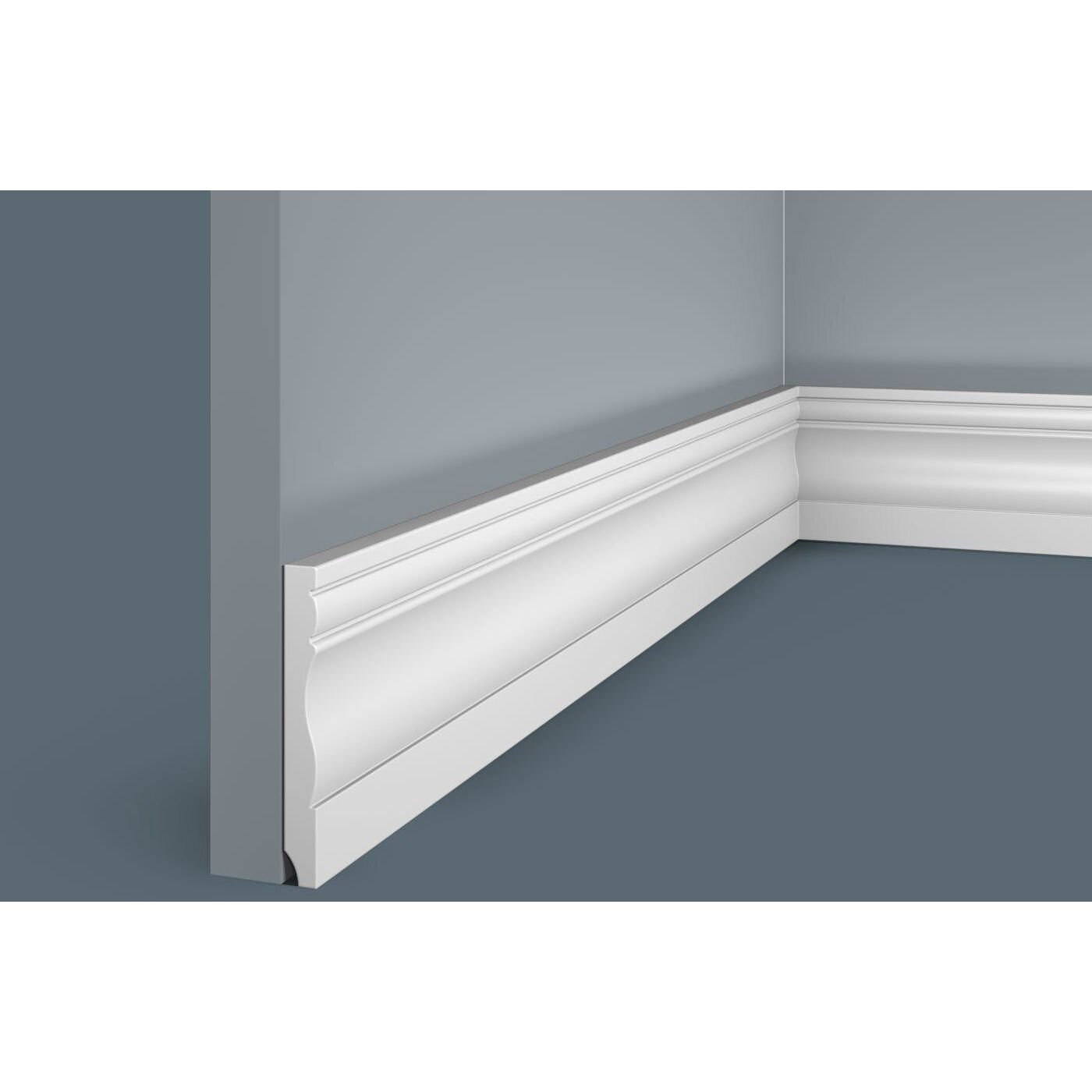 Плинтус потолочный Cosca Decor (Коска) PX015, 80х11, 2000 мм, Белый Экополимер