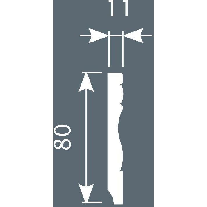 Плинтус потолочный Cosca Decor (Коска) PX015, 80х11, 2000 мм, Белый Экополимер