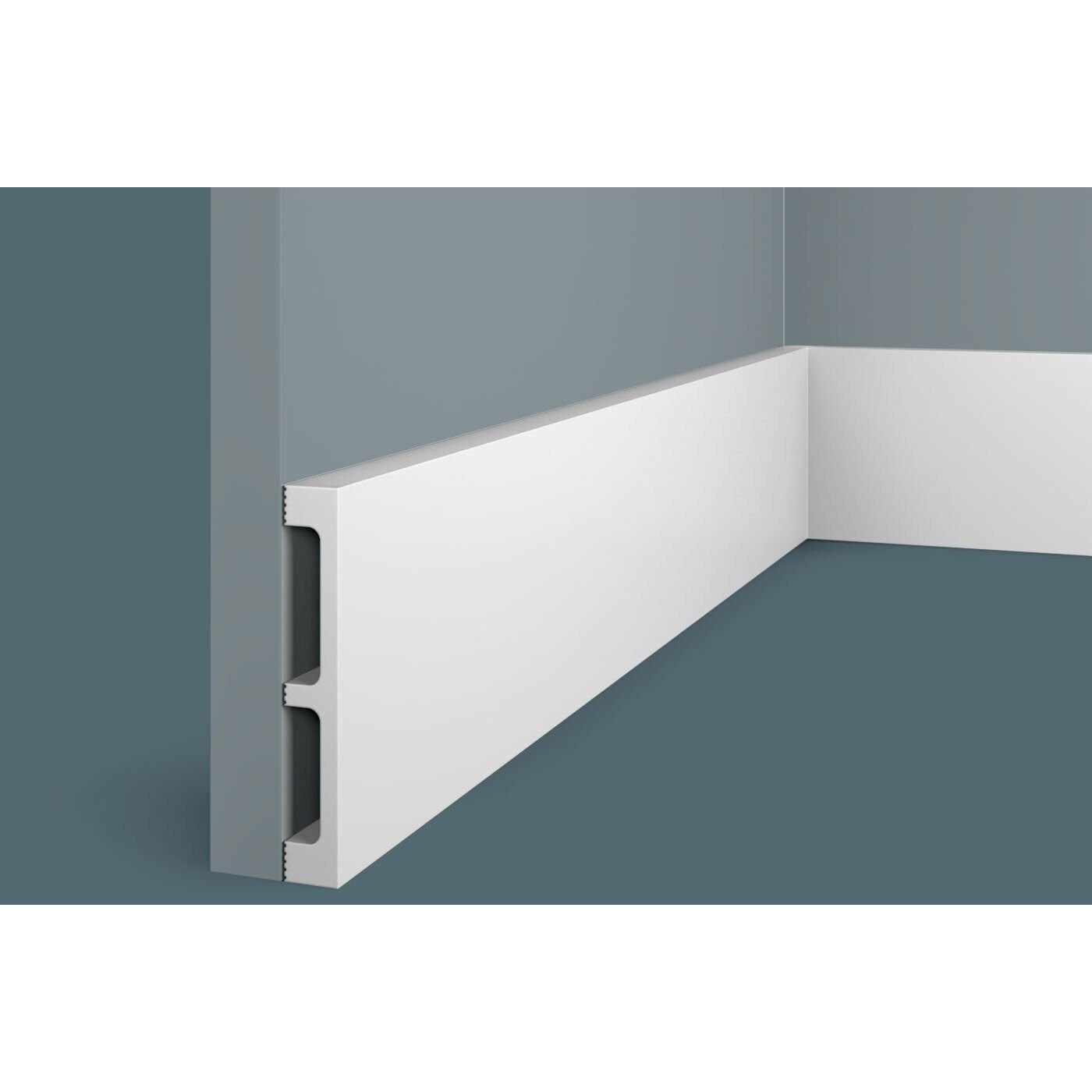 Плинтус потолочный Cosca Decor (Коска) PX049, 99х15, 2000 мм, Белый Экополимер