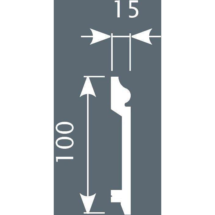 Плинтус потолочный Cosca Decor (Коска) PX026, 100х15, 2000 мм, Белый Экополимер