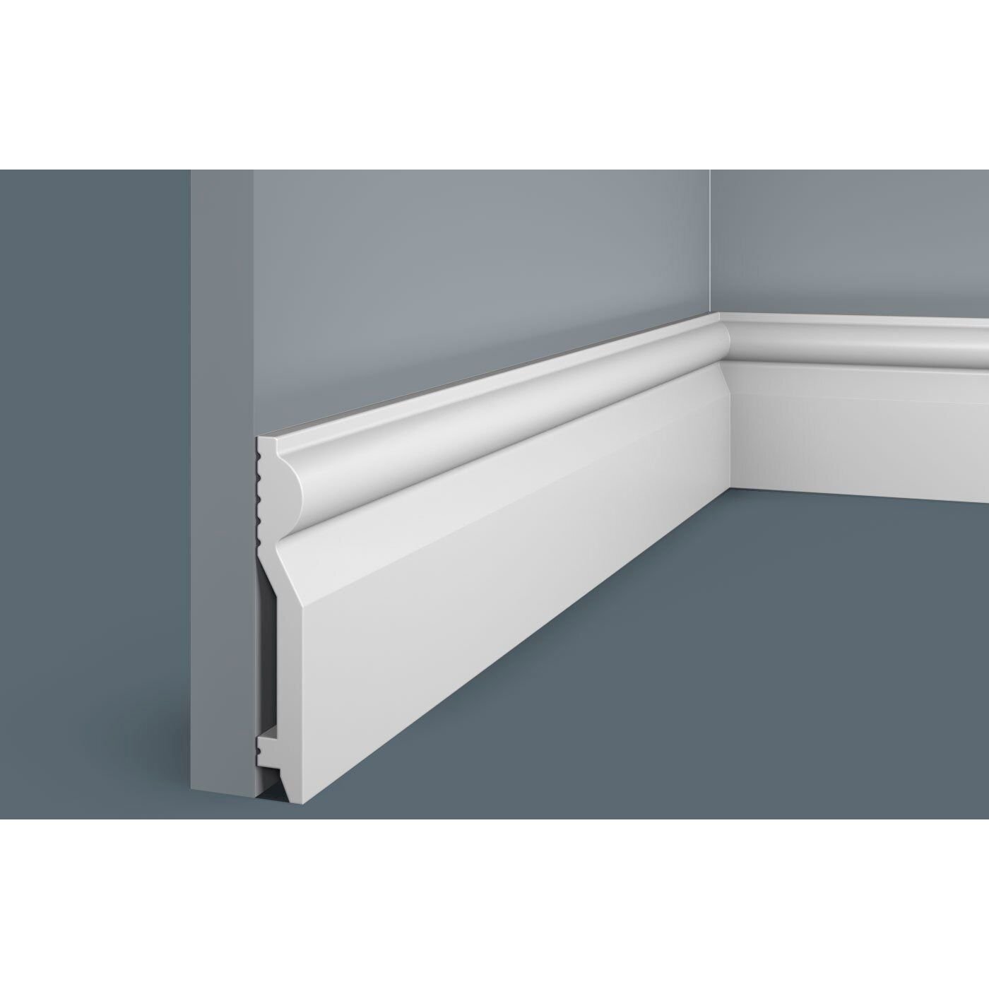 Плинтус потолочный Cosca Decor (Коска) PX028, 100х14, 2000 мм, Белый Экополимер
