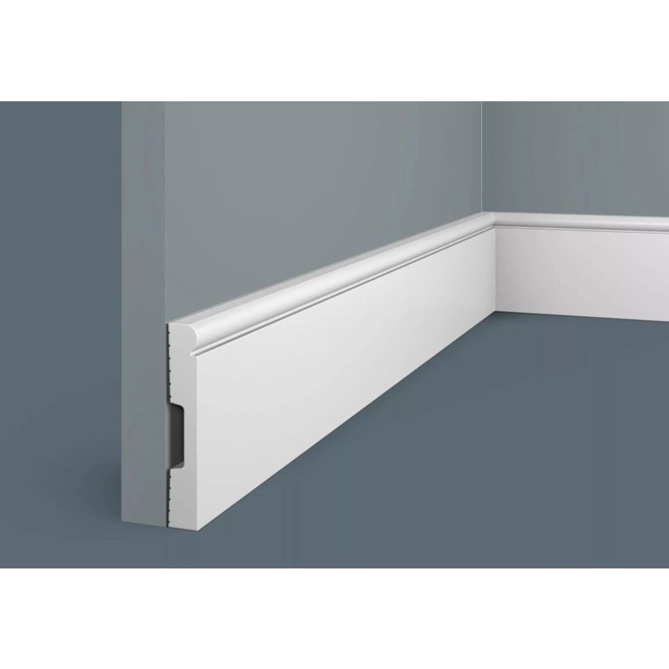 Плинтус потолочный Cosca Decor (Коска) PX032, 82х13, 2000 мм, Белый Экополимер