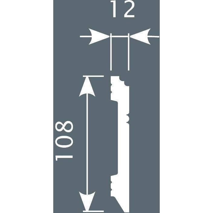 Плинтус потолочный Cosca Decor (Коска) PX005, 108х12, 2000 мм, Белый Экополимер