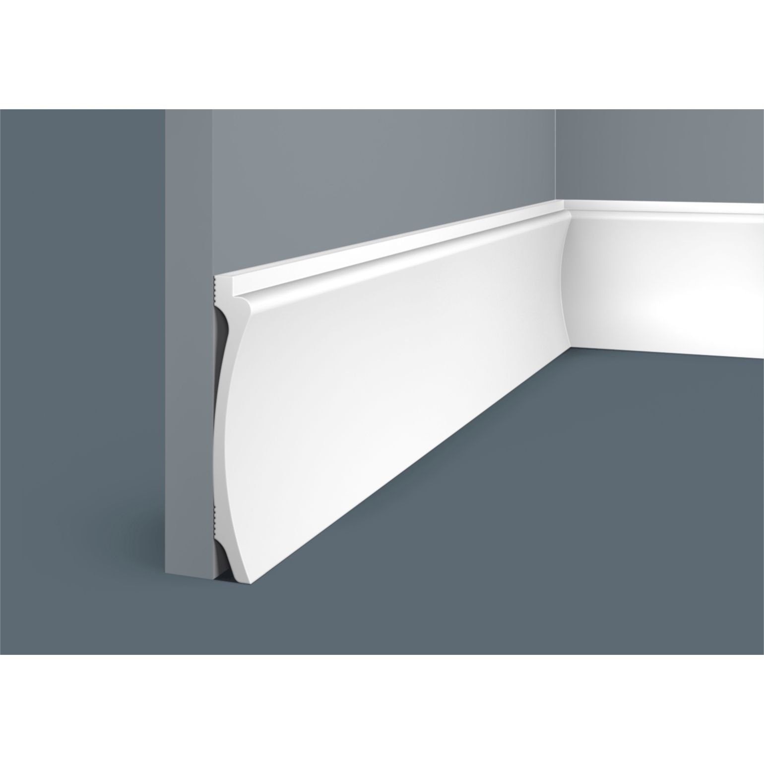 Плинтус потолочный Cosca Decor (Коска) PX046, 112х15, 2000 мм, Белый Экополимер