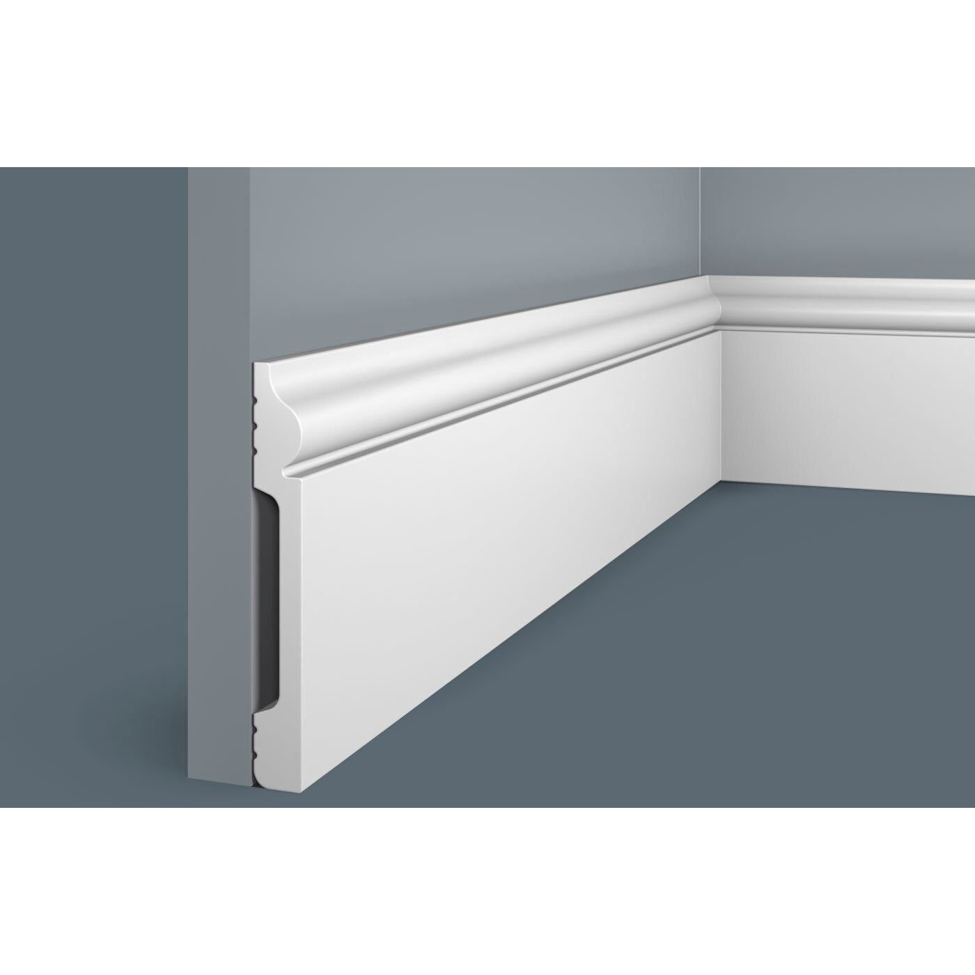 Плинтус потолочный Cosca Decor (Коска) PX004, 119х15, 2000 мм, Белый Экополимер