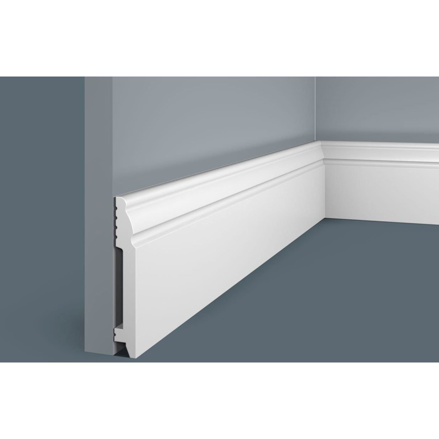 Плинтус потолочный Cosca Decor (Коска) PX027, 99х15, 2000 мм, Белый Экополимер