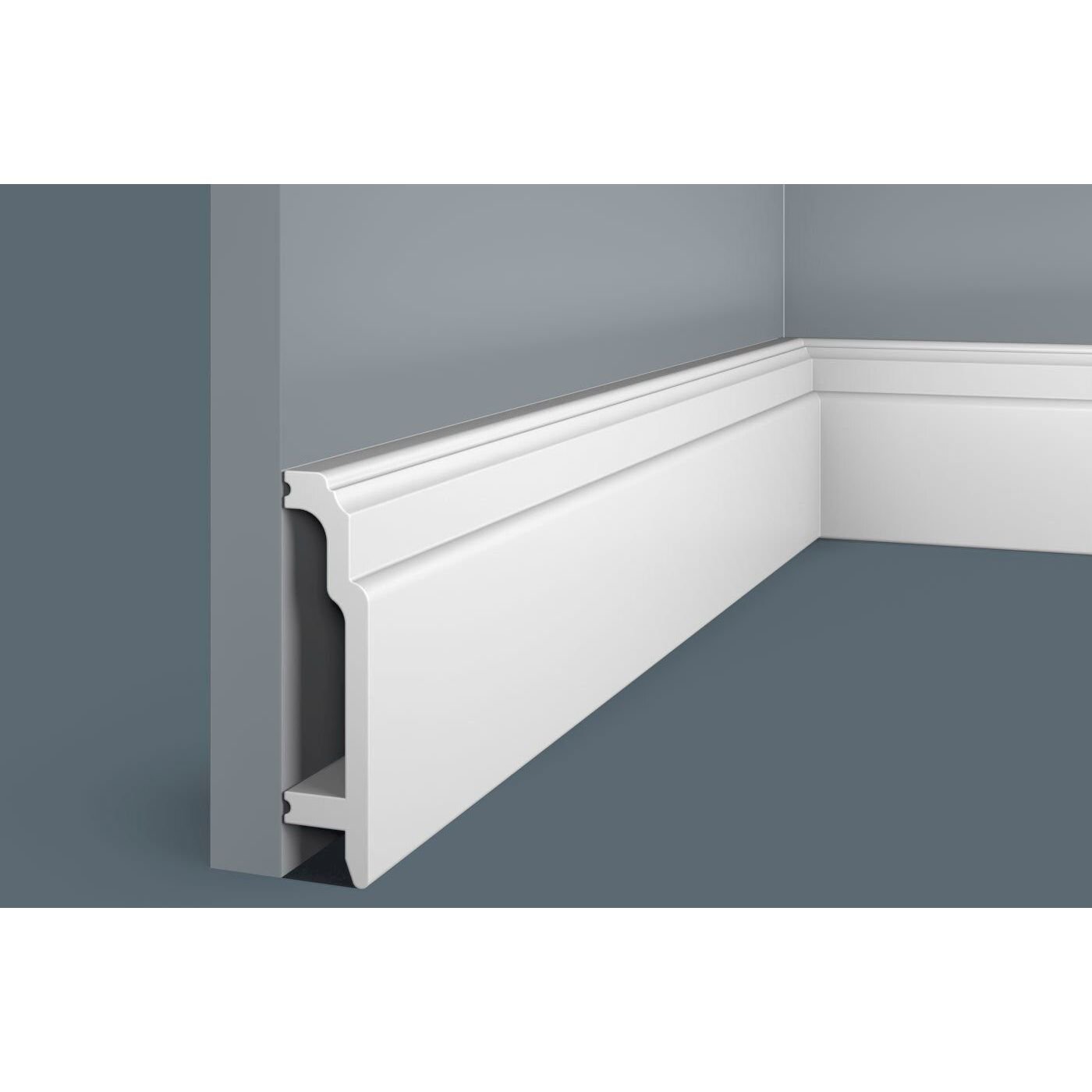 Плинтус потолочный Cosca Decor (Коска) PX003, 102х24, 2000 мм, Белый Экополимер