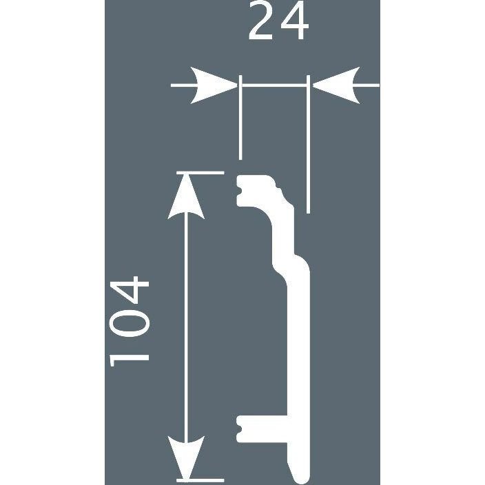 Плинтус потолочный Cosca Decor (Коска) PX003, 102х24, 2000 мм, Белый Экополимер