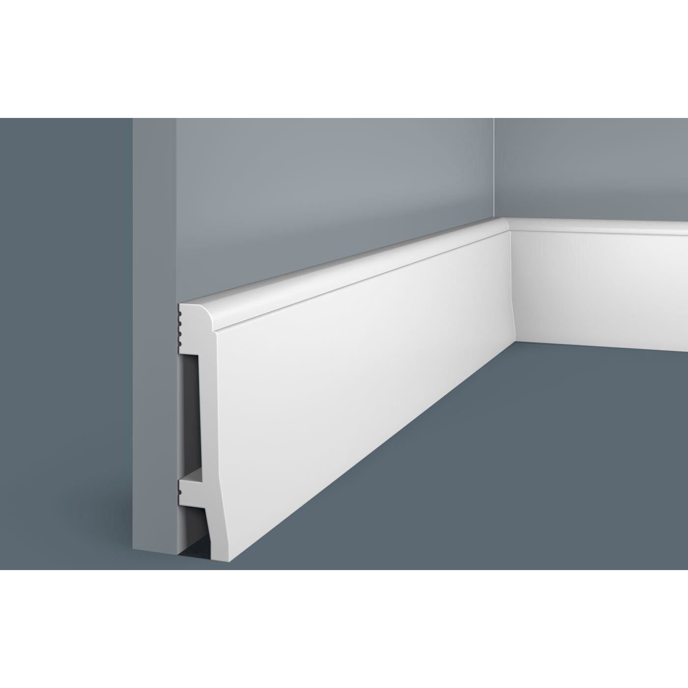 Плинтус потолочный Cosca Decor (Коска) PX022, 100х22, 2000 мм, Белый Экополимер