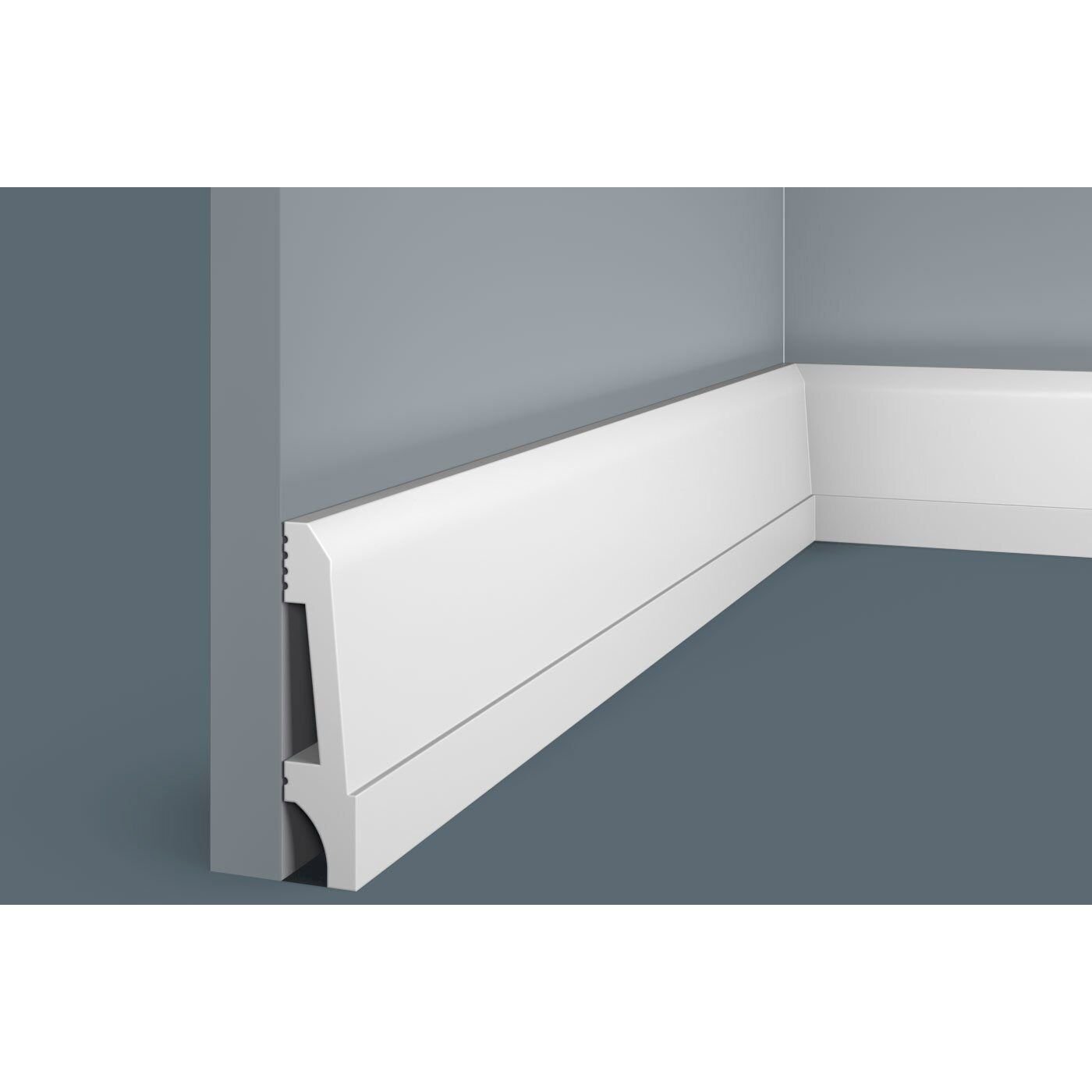 Плинтус потолочный Cosca Decor (Коска) PX023, 90х20, 2000 мм, Белый Экополимер