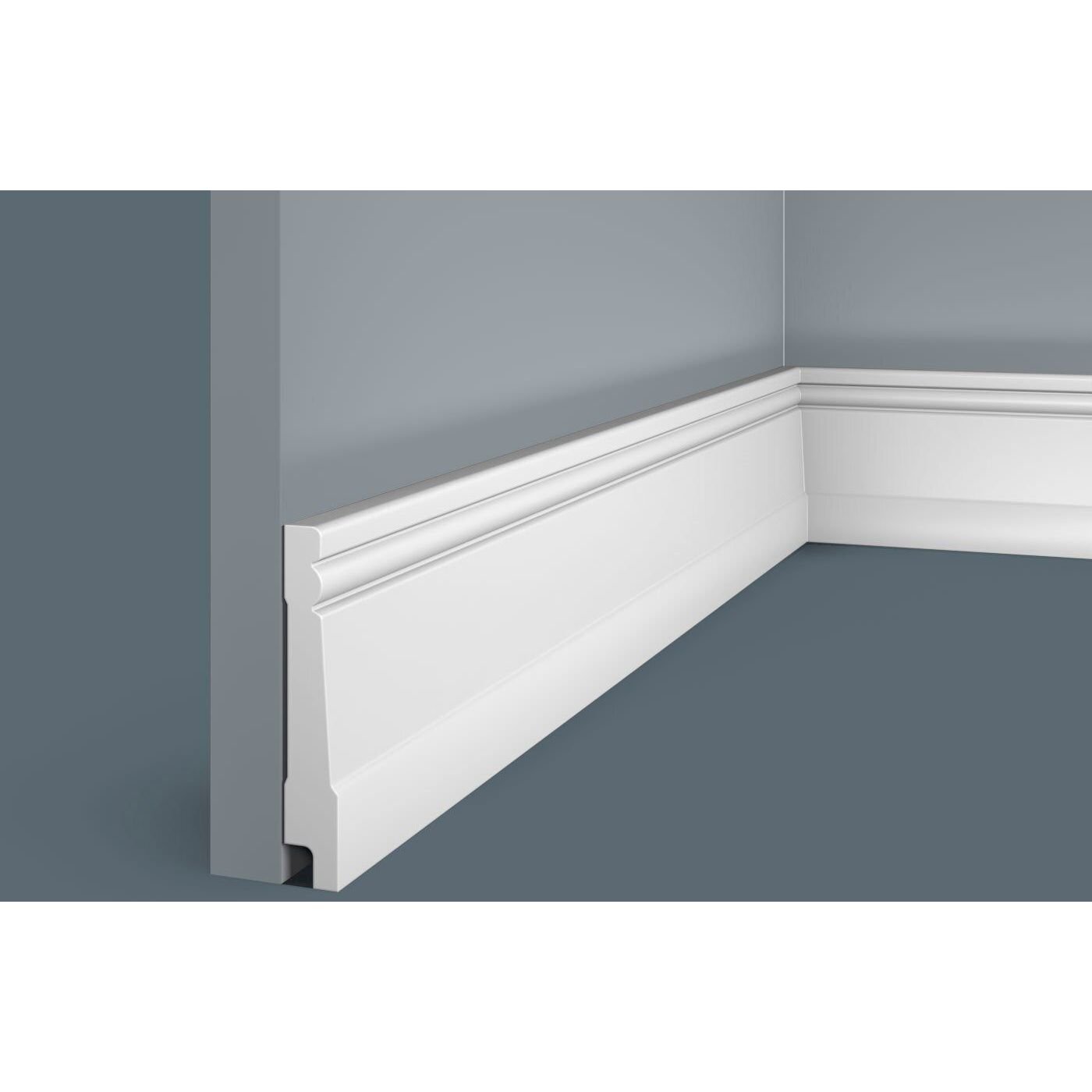 Плинтус потолочный Cosca Decor (Коска) PX016, 90х15, 2000 мм, Белый Экополимер