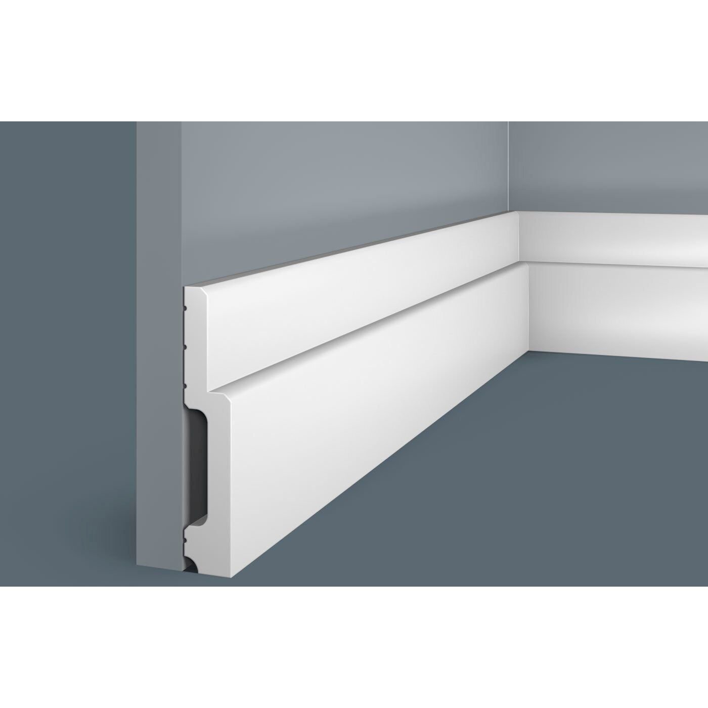 Плинтус потолочный Cosca Decor (Коска) PX010, 110х20, 2000 мм, Белый Экополимер