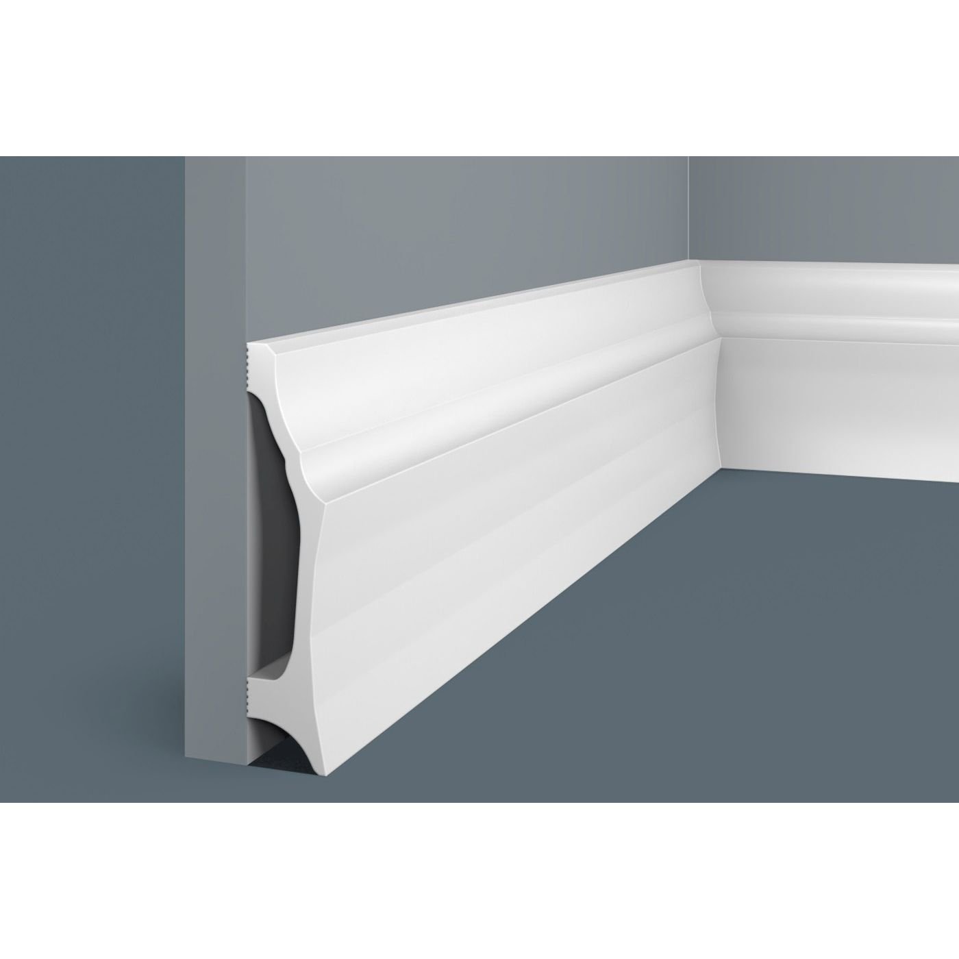Плинтус потолочный Cosca Decor (Коска) PX009, 120х25, 2000 мм, Белый Экополимер