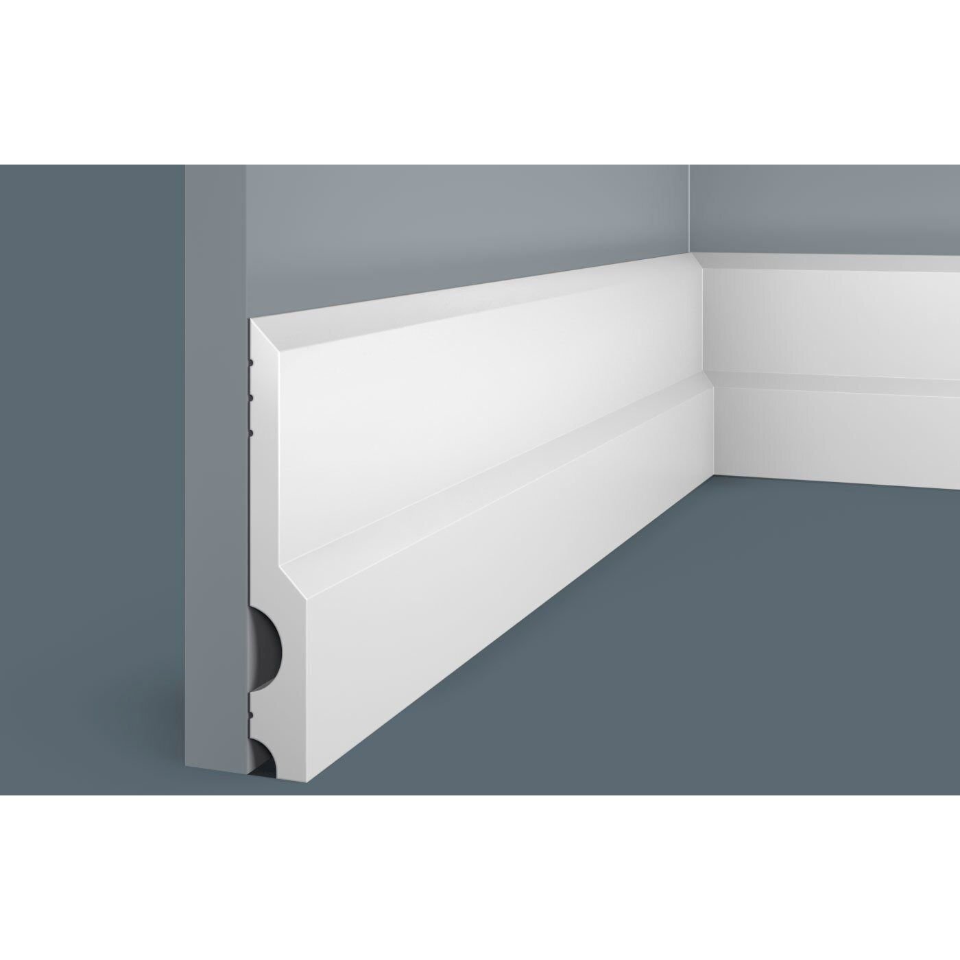 Плинтус потолочный Cosca Decor (Коска) PX011, 130х18, 2000 мм, Белый Экополимер