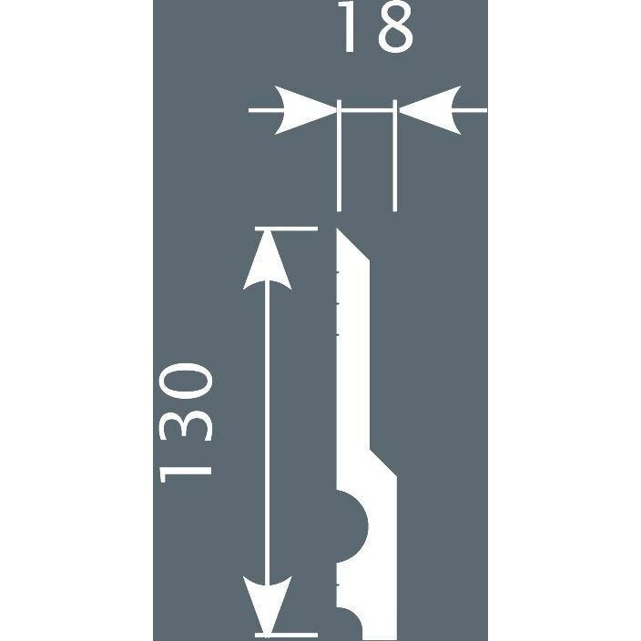 Плинтус потолочный Cosca Decor (Коска) PX011, 130х18, 2000 мм, Белый Экополимер
