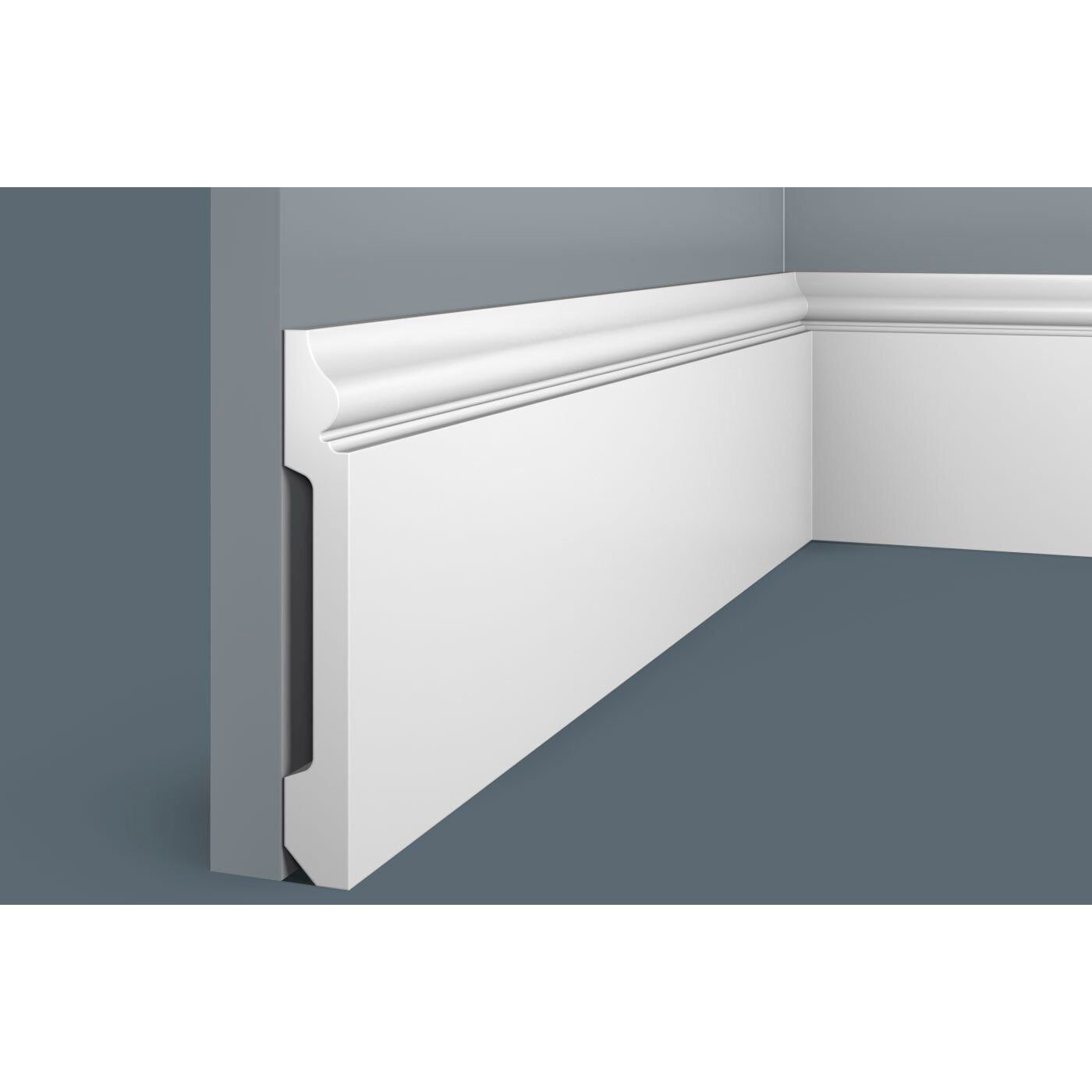 Плинтус потолочный Cosca Decor (Коска) PX006, 138х18, 2000 мм, Белый Экополимер