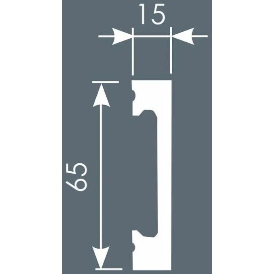 Плинтус Cosca Decor (Коска) PX050-037, 65х15, 2000 мм, Экополимер черный SoftTouch