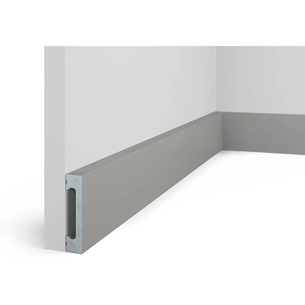 Плинтус Cosca Decor (Коска) PX050-039, 65х15, 2000 мм, Экополимер пыльно-серый SoftTouch