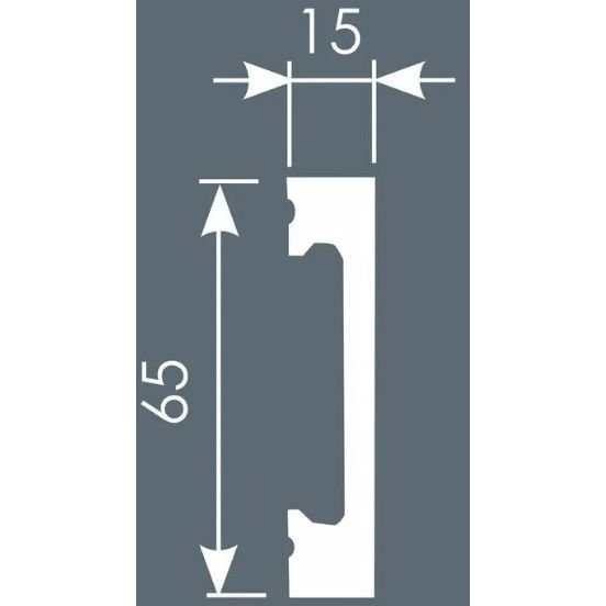 Плинтус Cosca Decor (Коска) PX050-039, 65х15, 2000 мм, Экополимер пыльно-серый SoftTouch
